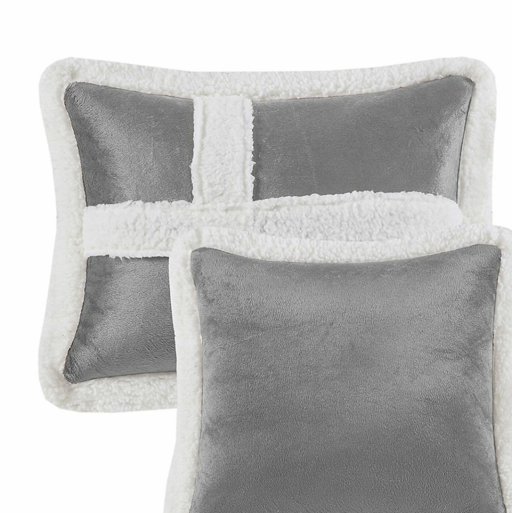 🌹KING 💫 Reversable 🤸‍♀️ 5 Piece Bed In A Bag ⭐ Mink to Sherpa Silver 🥳 NWT ⭐ - Picture 8 of 14